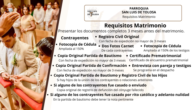 REQUISITOS MATRIMONIO